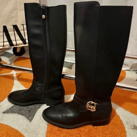 Coach Black Riding Boots 7.5W - Picture 1 of 4